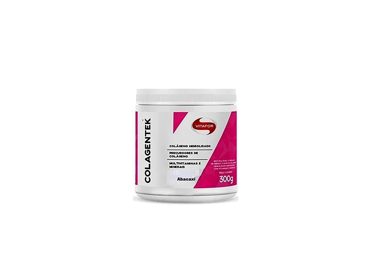 Colagentek Peptídeos de Colágeno Pote Sabor Abacaxi 300g - Vitafor