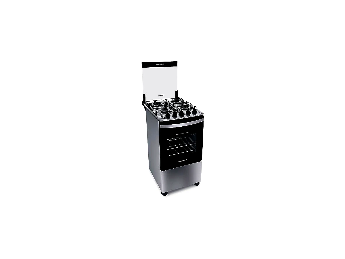 Fogão Brastemp 4 Bocas Inox com Duas Prateleiras Ajustáveis BFO4NBR