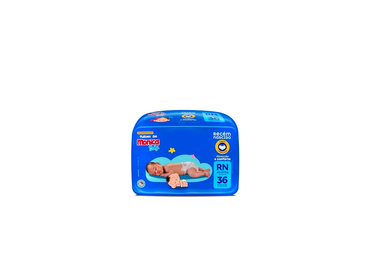 Fralda Turma da Mônica Baby Jumbo RN 36 Unidades