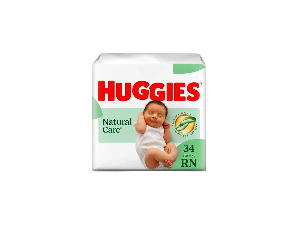 Huggies Fralda Descartável Premium Natural Care RN - 34 Un