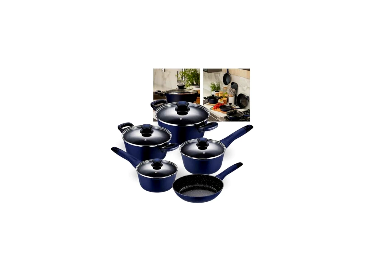 Jogo de Panelas 100% Cerâmica Oxford Linea Acqua 5 Peças