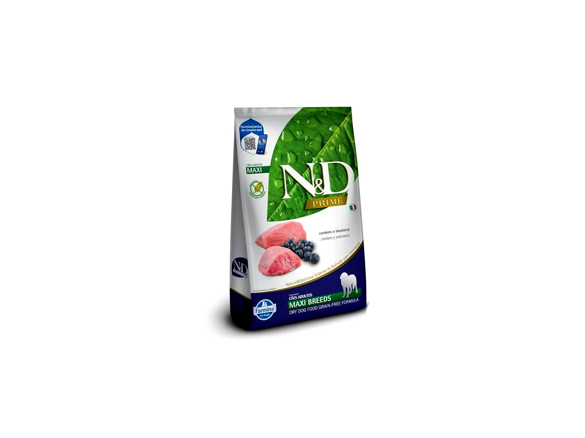 N&D Prime para Cães Adultos de Raças Grandes e Gigantes Sabor Cordeiro e Blueberry 10,1Kg