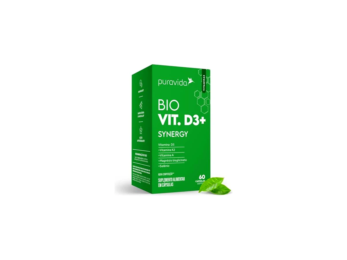 Vitamina D3 (Colecalciferol) 2000 UI em Óleo de Coco - Puravida